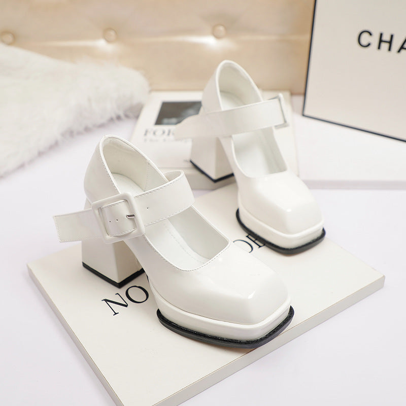 High heel Mary Jane shoes women French style