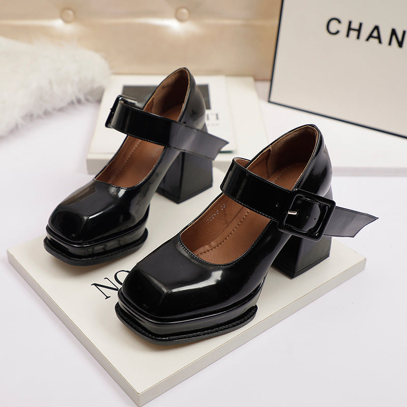 High heel Mary Jane shoes women French style