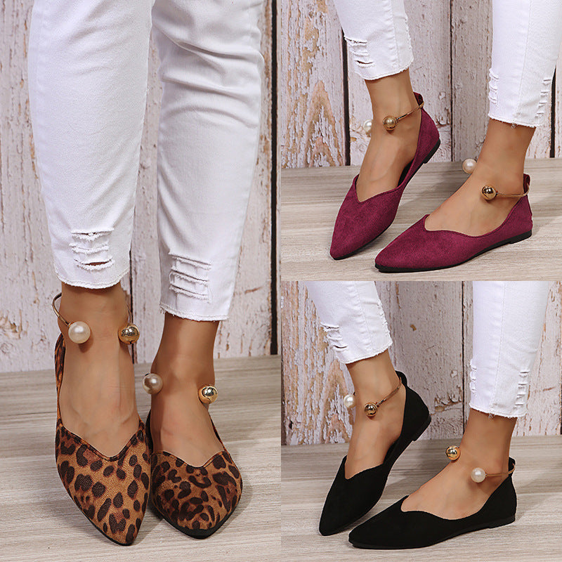 Pointed Flat Heel Shallow Mouth Lazy Shoes Women