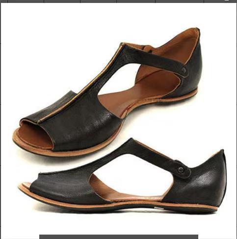 Roman Shoes Flat Fish Mouth Women's Shoes Bag Heel Sandals