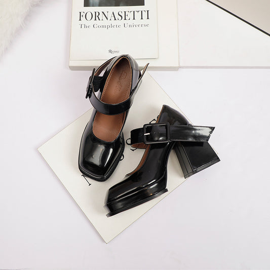 High heel Mary Jane shoes women French style