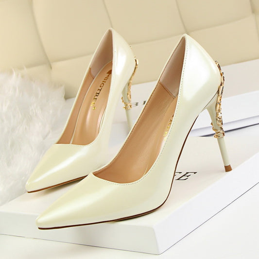 Fashion Metal Heel Women's Shoes Stiletto High Heel